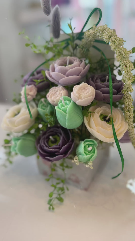 Poppy candle bouquet